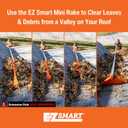 Mini Rake Head  Gutter Rake Tool for Removing Leaves & Debris from Roofs, Gutters & Hard-to-Reach Areas  Fits Standard Acme Thread & Recommended EZ Smart Pole (Not Included)