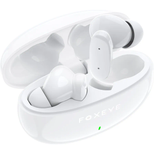Foxeye Wireless Earbuds, Bluetooth 5.3 Earbuds Stereo Bass, Bluetooth Headphones in Ear Noise Cancelling Mic, 30 Hour Playtime, USB C Mini Charging Case Ear Buds, 10mm Drivers with Big Bass (White)