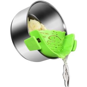 SUNWUKIN Strain Pot Strainer and Pasta Strainer - Adjustable Silicone Clip On Food Strainers for Pots, Pans, and Bowls - Kitchen Drainer Colander