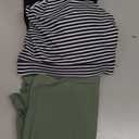 Tempt Me 3 Piece Tankini Swimsuits for Women Athletic Bathing Suits Swim Tank Top with Boy Shorts and Bra Modest Swimwear (X-Large, Army Green & Stripe)