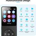 AGPTEK A02 MP3 Player with Bluetooth 5.3, 1.8 inch Screen Portable Music Player with Speaker, FM Radio, Voice Recorder, Supports Expanded Up to 128GB(Black, 32GB)