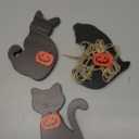 Redbaker 3 Pcs Halloween Decorations Indoor Vintage Black Cat Table Decor Retro Black Cat Wooden Block Sign Rustic Farmhouse Halloween Tiered Tray Decor for Tabletop Home Mantel Shelf Party Supplies