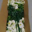 Artificial Flowers for Outdoors 12 Bundles Realistic Faux Plants UV Resistant Fake Silk Morning Glory with Eucalyptus for Front Door Planter Patio Porch Outside Spring Summer Decoration (White)