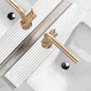 MAGKOTA Stone Faucet Mat for Kitchen Sink - Quick Dry Diatomite Sink Splash Guard, Prevents Moisture Buildup & Water Stains, Water Absorbing Stone Tray for Bathroom Countertop (White, 23.6" x 4")