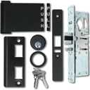 Summit Doorware Storefront Door Mortise Deadlatch Lock & Exit Paddle Handle Kit w/Mortise Cylinder & Keys in Duronotic Finish (Push to Right) - High Grade Adams Rite Style Lock - Maxium Security (1-1/8" Backset)