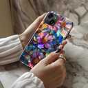 for iPhone 14 Case, Wireless Charging Compatible,Dual-Layer Protection with Stylish Wildflower Design, Soft Silicone + Hard Shell, Cute Chic Phone Cover for Women - Vibrant Defined Blossoms
