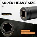 1 Inch Driver 33mm Extra Deep Impact Socket, 6.3 inch Length Deep Axle Nut Socket,6 Point Cr-Mo Deep Truck Wheel Nut Socket,Radius Corner Design, Chamfered Opening