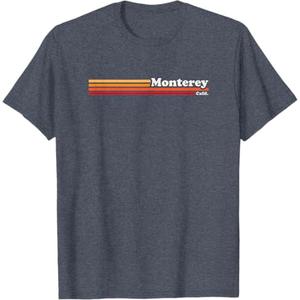Vintage 1980s Graphic Style Monterey California T-Shirt Heather Blue XL
