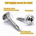 2 x weideer 220pcs #81" Self Tapping Screws for Metal, 410 Stainless Steel Metal Screw, Truss Head Sheet Metal Screws with Washer, Screwdriver Bit K-158-W-25mm