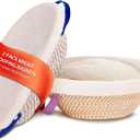 Banneton Bread Proofing Baskets 2 Pack - Round & Oval Handwoven Cotton Rope Sourdough Proofing Baskets, with Removable Liners & Covers, Artisan Homemade Bread Baking Supplies