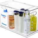 loobuu Plastic Storage Drawer, Clear Stackable Storage Bin, Multi-Use Large Organization Solution for Kitchen, Pantry, Bathroom, Home, Snack, Makeup, Under Sink Organizer Vanity Cabinet