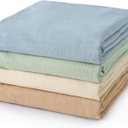 david's kids 4 Pack Baby Muslin Swaddle Blankets 47" x 47", 100% Cotton Swaddle Wrap for Boys Girls, Ultra Soft Breathable Receiving Blanket for Newborns, Dusty Blue & Sage Green & White Cap & Sepia