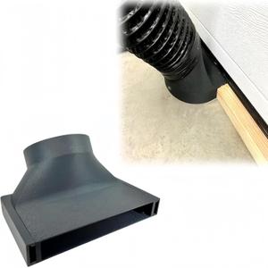 Ultra Slim 1.5" Garage Door Vent Hood Adapter, 4" & 6" Hose to 2x4" Flat Exhaust Port, Sealed Duct for Workshop (6in)