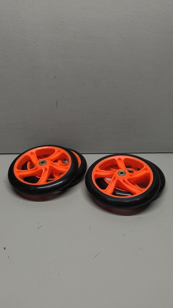 SEUNMUK 4 Pack 8 Inch Scooter Replacement Wheels, Adult Teen Kick Scooter Wheels Solid Replacement Wheels Set with ABEC-11 Bearings for Most Push Kick Scooters, Orange