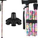 Walking Cane LIXIANG Cane for Man/Woman | Mobility & Daily Living Aids | 5-Level Height Adjustable Walking Stick | Comfortable Plastic T-Handle Portable Walking Stick Folding Cane