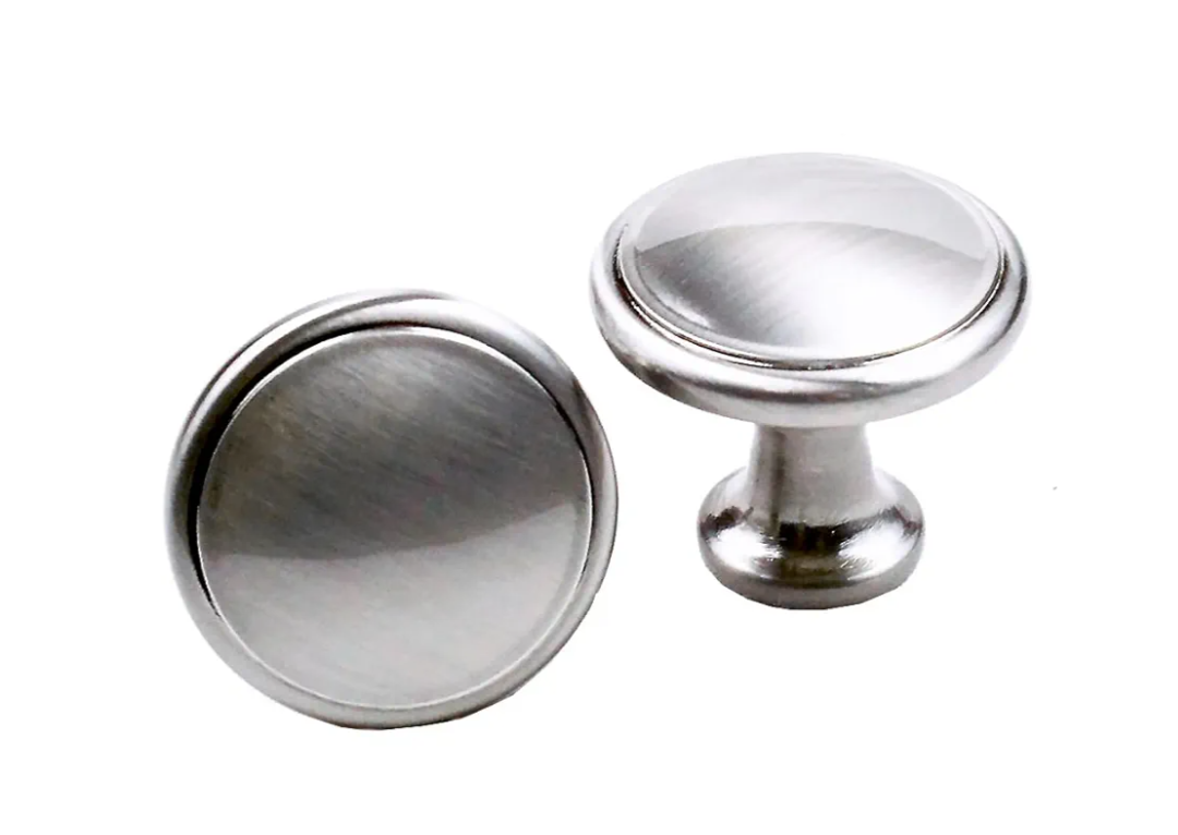 | Disk Knob | 10 Pack | Hardware for Cabinets in Kitchen Bathroom Furniture (Brushed Nickel)