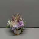 Artificial Flowers in Vase Silk Flowers,Pink Peony Artificial Flowers,Bathroom Decorations,Ceramic Flower Pot Metal Frame Decoration Wedding Table Decoration Birthday Table Decorations (Purple, 8")