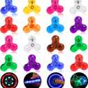 Gigilli Mini Fidget Spinners 16 Pcs, Kids Party Favors, LED Light Up Fidget Spinners for Kids 4-12, Glow in The Dark Goodie Bag Stuffers Class Prizes