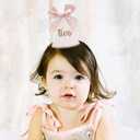 Birthday Hat With Bow - Sweet Birthday Decorations,Glitter Number Cone Hat Photo Prop,Princess Bow Hat,Cake Smash.