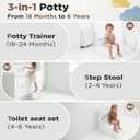 3-in-1 Toddler Potty Training Toilet with Flushing Sound, Wipes Storage & Toilet Paper Holder, Realistic Potty Chair with Detachable Seat and Easy-Clean Design for Boys & Girls Ages 18+ Months (Brown)