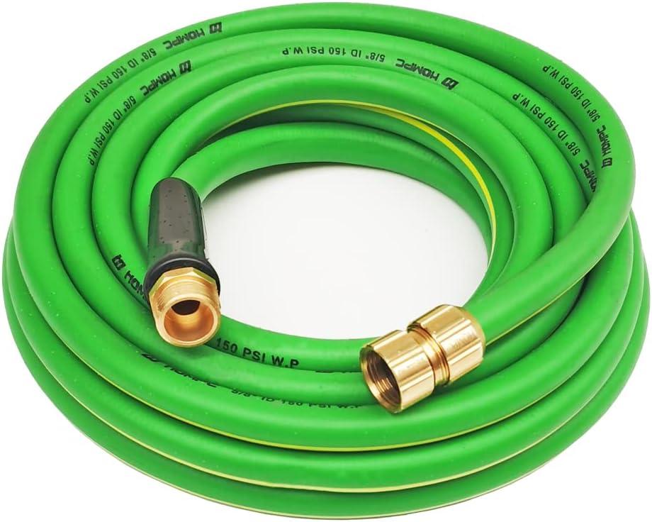 HQMPC Garden Hose Garden Water Hose 5/8"ID 30 ft Durable PVC Non Kinking Heavy Water Hose with Brass Hose Fittings (5/8"IDx30'(30 FEET))