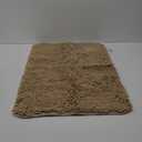 LOCHAS Luxury Bathroom Rug Shaggy Bath Mat 24 x 17 Inch, Washable Non Slip Bath Rugs for Bathroom Shower, Soft Plush Chenille Absorbent Carpets Mats, Beige