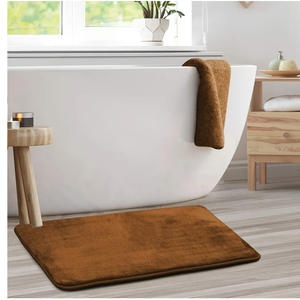 Clara Clark Bathroom Rug 32" x 20"- Bathroom Rugs, Memory Foam Bath Mat, Plush, Cozy, Ultra Soft, Non Slip, Machine Washable, Quick Dry - Chocolate Brown