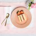 Solino Home Linen Placemats Set of 4 - Blush Pink and White Placemats 14 x 19 Inch - 100% Pure Linen Table Place Mats for Mothers Day, Spring, Summer - Contempo, Handcrafted and Machine Washable