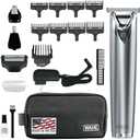 Wahl USA Stainless Steel Lithium Ion 2.0+ Beard Trimmer for Men - Electric Shaver & Nose Ear Trimmer - Rechargeable All in One Men's Grooming Kit - Model 9864SS