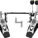 Bass Drum Pedal,Double Bass Drum Pedal Mount Double Chain Drive Foot Percussion Hardware Kick Drum Kit Pedals Step on Hammer Adj. Beater Head Bass Pedal for Drum Set (Double)