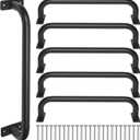 ESPETS 17 Inch 6 Pieces Black Metal Safety Handles for Playground - Swing Set Accessories Grab Handles, Playset Hand Grips, Indoor Monkey Bars for Jungle Gym, Playhouse, Climbing Frame