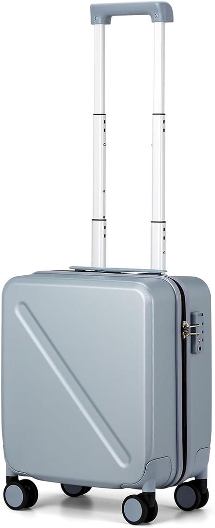 MILADA Underseat Carry On Luggage with Wheels 16 Inch Small Suitcase Personal Item Underseat Carry On Bag TSA Approved Carry On Luggage Hard Shell Suitcases Mini Travel Luggage, Grey