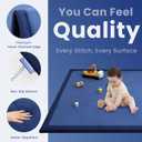 Extra Large 79"x118" Baby Activity Play Mat for Floor, 1.3" Thick Elasti Foam for Tummy Time & Crawling, Non-Slip Nursery Rug for Infants, Toddlers & Kids, Tatami Style Mat for Yoga, Living Room, Classroom & Playroom(Royal Blue)
