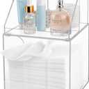 Anyoifax Disposable Facial Towels Storage Compatible with Clean Skin Club Clean Towel XL Double Layer Acrylic Box Cotton Pads Container Qtip Bin Face Towelettes Holder for Bathroom Counter, Clear