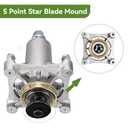 Spindle Assembly Fit for Craftsman HU Ariens Poulan - Mandrel Spindle Fit for 42" 46" 48" 54" Mower Deck, with Thread Bolts and Grease Fitting, Replace 192810 532187292 532187281 567253301 (1)