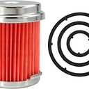 Transmission Filter with O-ring Kit for Honda, 25450-P4V-013 Auto Transmission Oil Fluid Cooler Filter with O rings Gasket Set for Honda Odyssey Accord CR-V Civic Pilot Acura RDX RLX TSX TL (Red)