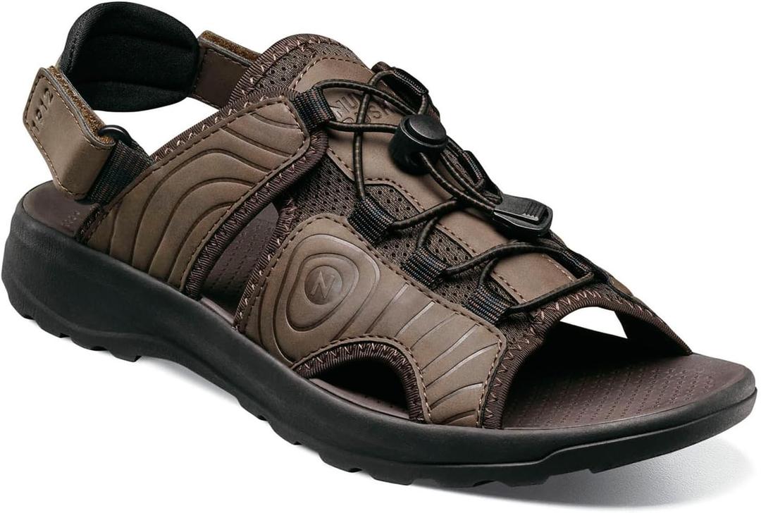 Nunn Bush Men's, Huck Bungee Slide Sandal (13 Wide, Brown)
