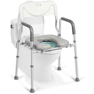 Xilingol Raised Toilet Seat with Handles and Back,350lb Bedside Commode Chair with Arms, 4-in-1 Adjustable and Portable Bathroom Chair for Adults, Seniors, Elderly, Handicapped, Disabled (backrest)