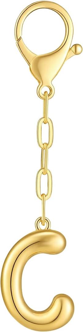 DoDoBeads Initial Bag Charms, Bubble Letter Charm for Handbags, Cute Keychain with Letter, Initial Bag Charms for Women