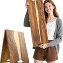 Acacia Wood Boards - Extra Large Charcuterie Board, Oversized 36 x 12 Inch Wood Serving Platter with Handles, Foldable Long Wooden Tray for Parties, Grazing & Appetizers