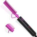 2 in 1 Hot Comb Hair Straightener for Wigs, Black Hair & Beard, Anti-Scald Straightening Comb with Keratin & Argan Oil Infused Teeth, Portable Electric Press Comb Double Side Teeth Ceramic Heat Comb