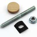 Stair Handrail Bolt Kit - Includes (10) Rail Bolts (3 1/2" x 5/16"), (10) Shoulder Nuts, (10) Plastic Curved Washers, and (10) 1" Paint Grade Tapered Hardwood Plugs