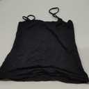 Womens Double Lined Square Neck Tank Tops Adjustable Spaghetti Strap Camisole Y2K Going Out Cami Shirt (Small, Black)