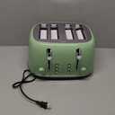 Mueller Retro Toaster 4 Slice with Extra Wide Slots Bagel, Defrost, and Cancel Function, 6 Browning Levels, Dual Independent Controls, Removable Crumb Tray and High Lift Levers, Sage Green