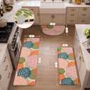 KIMODE Half Circle Anti Fatigue Mats for Kitchen Floor Rug Sets of 3, 18" x 28"+18" x 47"+18" x 59"-0.47 inches