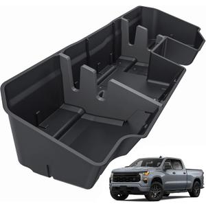 MIKKUPPA Under Seat Storage Box - Compatible with 2019-2026 Chevy Silverado/GMC Sierra 1500, 2020-2026 Silverado/Sierra 2500HD 3500HD Double Cab & Crew Cab - Upgraded Detachable Underseat Organizer