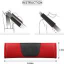 2PCS Car Seat Belt Cover, Soft Leather Vehicle Seatbelt Strap Shoulder Cushion Pad, Comfortable Automotive Interior Seat Belt Harness Mat, Universal for Truck SUV RV (Red)