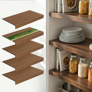 Wire Shelf Covers, Bamboo Wire Rack Covers (4PCS, 22" W x 16" D) Walnut