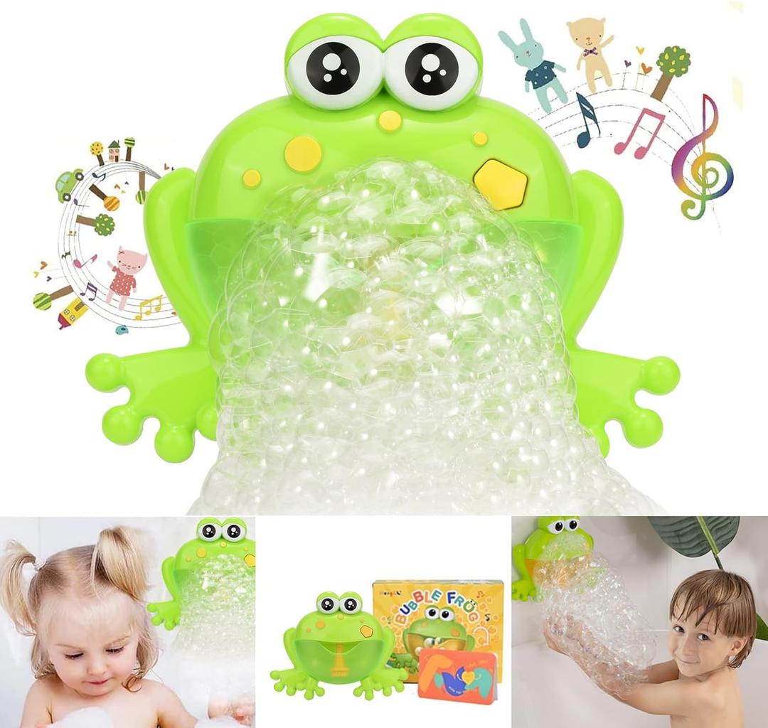 Light Up Baby Bath Bubble Toys,Tub Big Frog Automatic Bubble Maker Blower Toys with 24 Music Baby Fun Shower Toys, for Boys, GirlsNew 2024