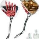 Pairs of Motorcycle Mirrors,Universal 8mm 10mm Motorcycle Rear View Mirrors,Car Accessories Skull Skeleton Hand Bike Mirror,Rearview Side Mirror for Motorcycle Bike (Red)